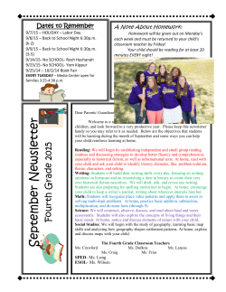 Fourth Grade Newsletter English & Espanol
