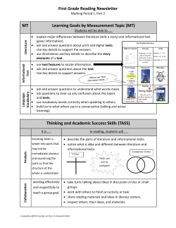 First grade q1 part 2 newsletter