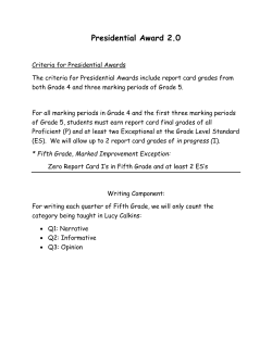 Presidential Award Criteria 2.0