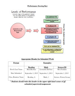Performance Scoring Key