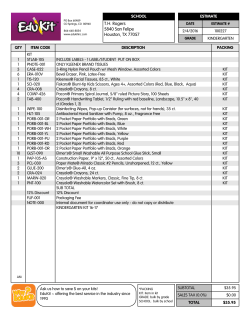Master List School Supplies
