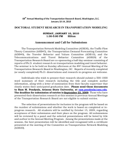 Doctoral Student Research in Transportation Modeling (posted 8/26/09)