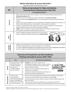 Reading Parent Newsletter - Quarter 2, Part 1 Spanish
