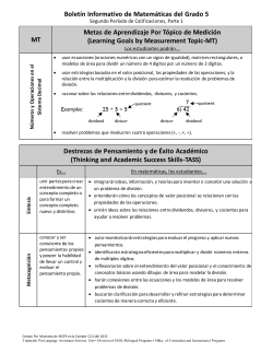 Math Parent Newsletter - Quarter 2, Part 1 Spanish