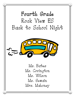 Back to School Night Packet