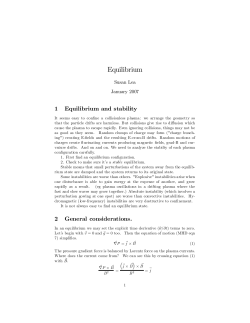 Equilibrium and stability