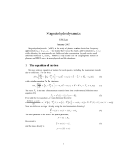 Magnetohydrodynamics