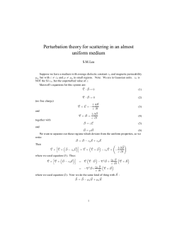 Scattering by perturbations