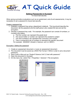 Setting Document Passwords in Kurzweil