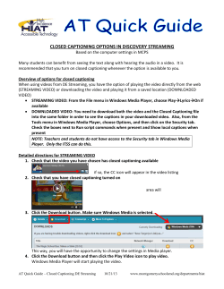 Closed Captioning Options in DE Streaming (202K pdf)