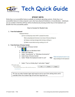 Sticky Keys printable quick guide