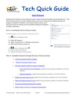 Ease of Access printable quick guide.