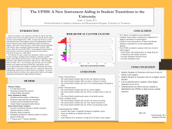 The UFSSS A New Instrument Aiding in Student Transitions to the University