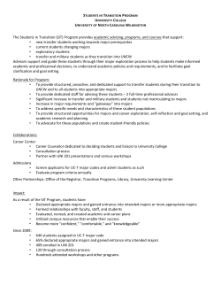 Students in Transition Program - University of North Carolina Wilmington