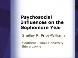 Psychosocial Influences on the Sophomore Year
