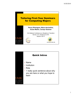 Tailoring First-Year Seminars for Computing Majors