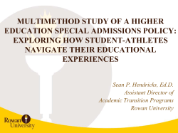 Multimethod Study Exploring How Specially Admitted Student-Athletes Navigate Their Educational Experiences