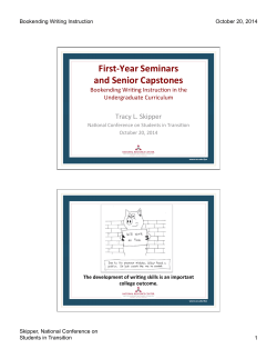 First-Year Seminars and Senior Capstones Bookending Writing Instruction in the Undergraduate Curriculum
