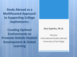 Creating Optimal Environments to Promote Holistic Student Development and Global Learning