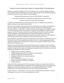 Viking Launch A Self-Sustaining Fall Early Start Seminar and FacultyStaff Collaboration