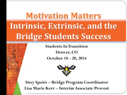 Motivation Matters Intrinsic, Extrinsic, and the Bridge Students' Success