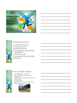 Making it Count Designing a Seminar Course for Transfer and Military Students (Slides)