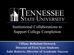 Institutional Collaborations to Support College Completion