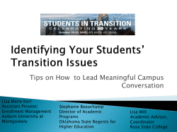 Identifying Your Students Transition Issues