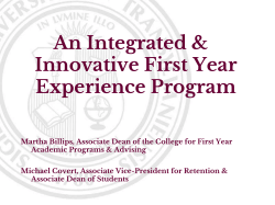 An Integrated Innovative First Year Academic Program