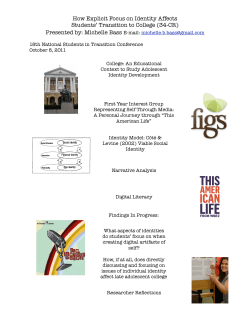 How Explicit Focus on Identity Affects Students' Transition to College