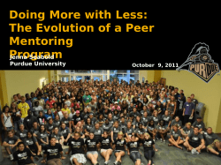 Doing More With Less: The Evolution of a Peer-Mentoring Program