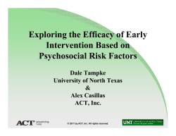 Exploring the Efficacy of Early Intervention Based on Psychosocial Risk Factors