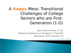 A Happy Mess: The Transitional Challenges of First-Generation College Seniors