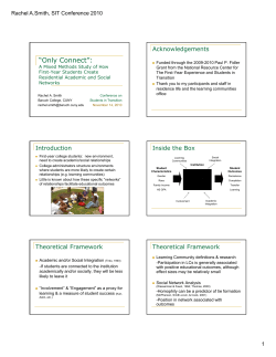Only Connect: A Mixed-Methods Study of How First-Year Students Create Residential Communities