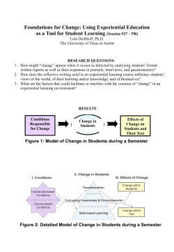 Foundations for Change: Using Experiential Education as a Tool for Student Learning