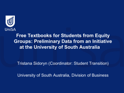 Free Textbooks for Students from Equity Groups: Preliminary Data from an Initiative at the University of South Australia