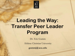 Leading the Way: Transfer Peer Leader Program