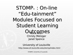 STOMP: Student Tutorial On-line Module Program
