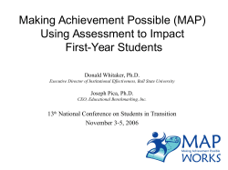 Making Achievement Possible (MAP): Using Assessment to Impact First-Year Students