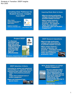Creating Clear Pathways for Student Succes: Insights from DEEP