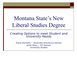 Montana State's New Liberal Studies Degree - Creating Options to Meet Student and University Needs