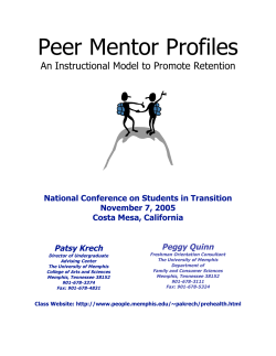 Peer Mentor Profiles An Instructional Model to Promote Retention