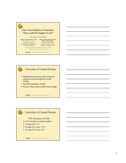 First-Year Students In Transition: How Could This Happen To Me?