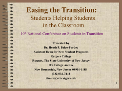 Easing The Transition: Students Helping Students In The Classroom