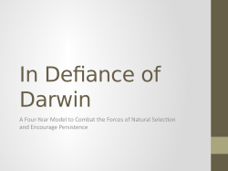 In Defiance of Darwin: A Four-Year Model to Combat the Forces of Natural Selection and Encourage Persistence
