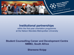 Institutional Partnerships within the First-Year Orientation Programme