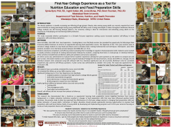 First-Year College Seminar as a Tool for Nutrition Education and Food Preparations Skills