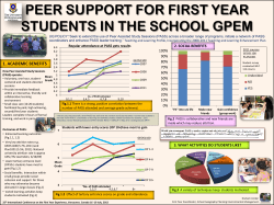 Peer Support for First-Year Students in the School of Geography Planning and Environmental Management