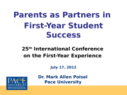 Parents as Partners in First-Year Student Success