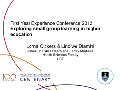 Exploring Small Group Learning in Higher Education